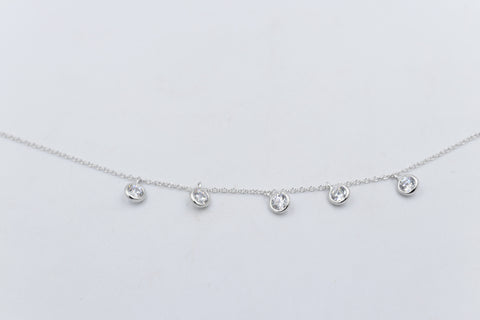 Stg Silver Fine Bracelet with small charm drops