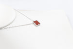 Stg Silver Necklace with Red Motif IRA08