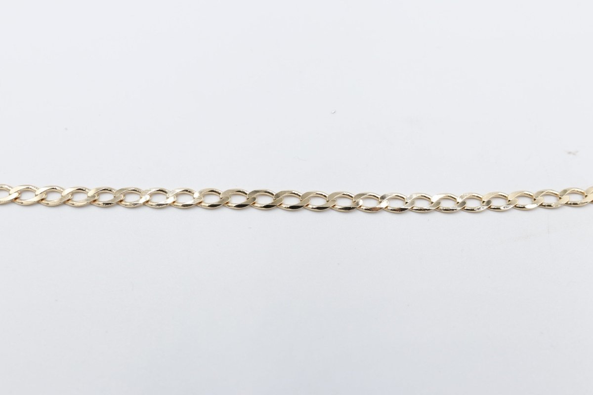 9ct Gold Solid Mens Curb Bracelet 22cms