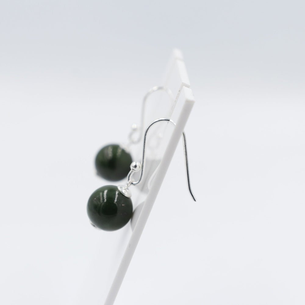 Stg Silver Greenstone Drop Earrings SYE1905