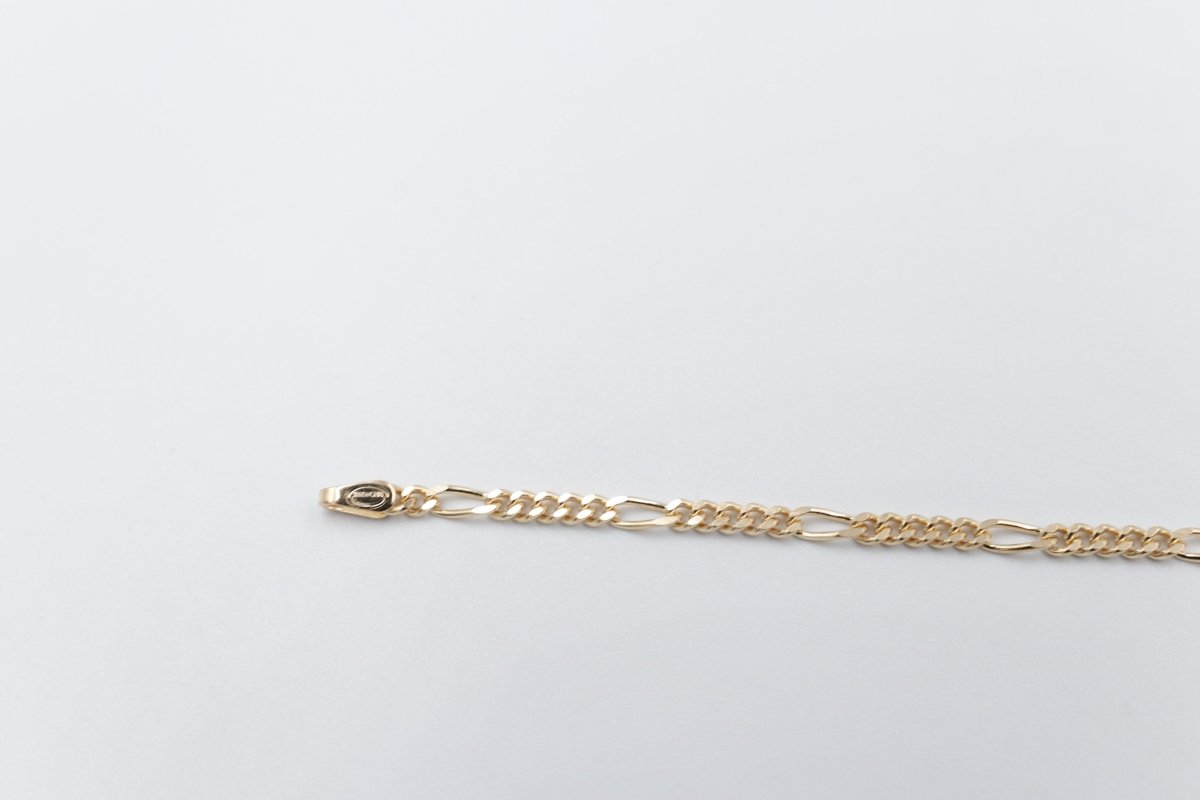9ct Gold kids figaro ID bracelet 18.5cm