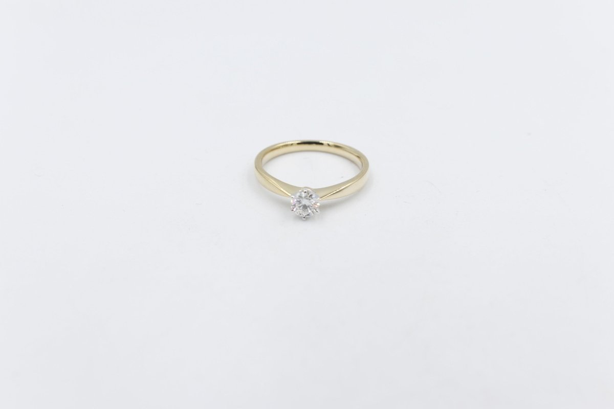 9ct Gold with White Gold Claws 0.37ct Solitaire Ring SYR8151