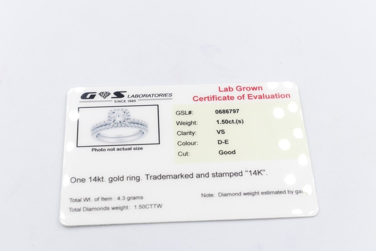 14ct White Gold Lab Grown Diamond Set TDW 1.5ct
