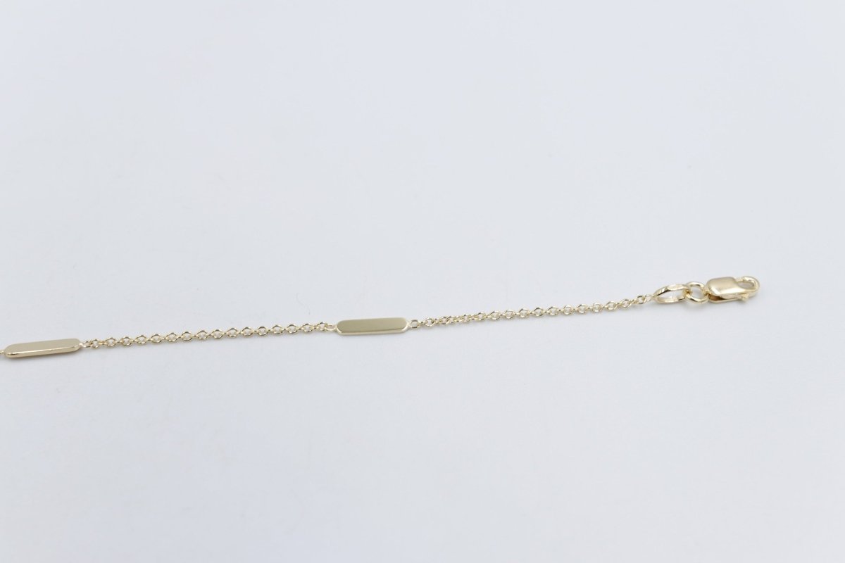 9ct Gold Fine curb Link with solid elongated Bars Bracelet HHY315/41