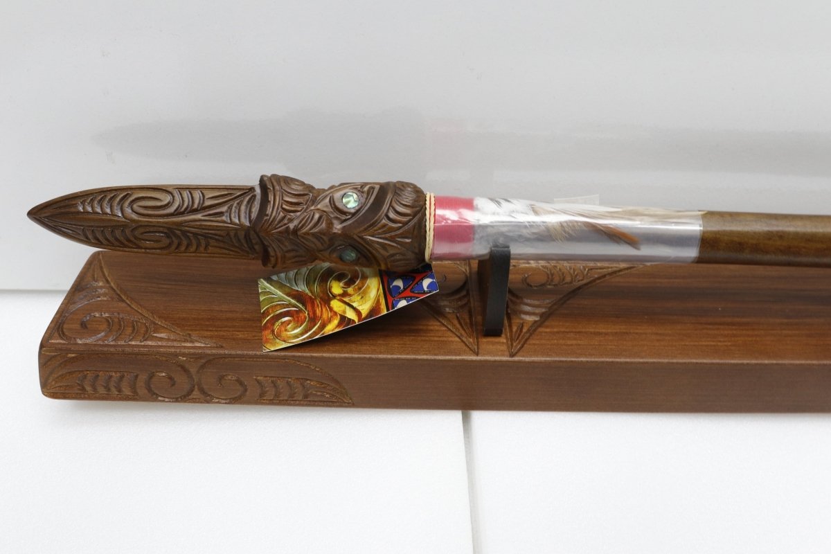 New Zealand Native Wood 21st Taiaha with base