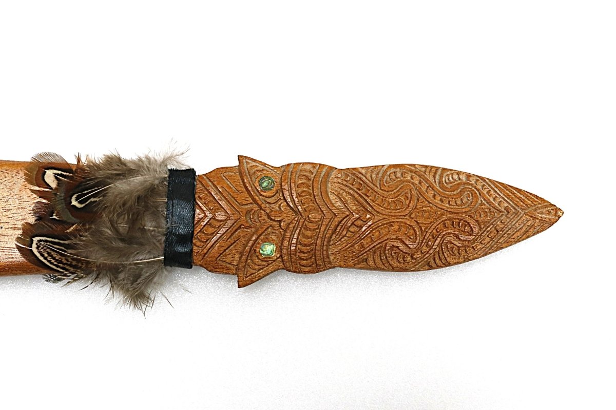 Wooden Taiaha with a Stand