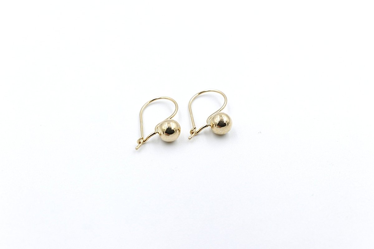 9ct Gold Euroball Earrings 6mm ball 5ER0209