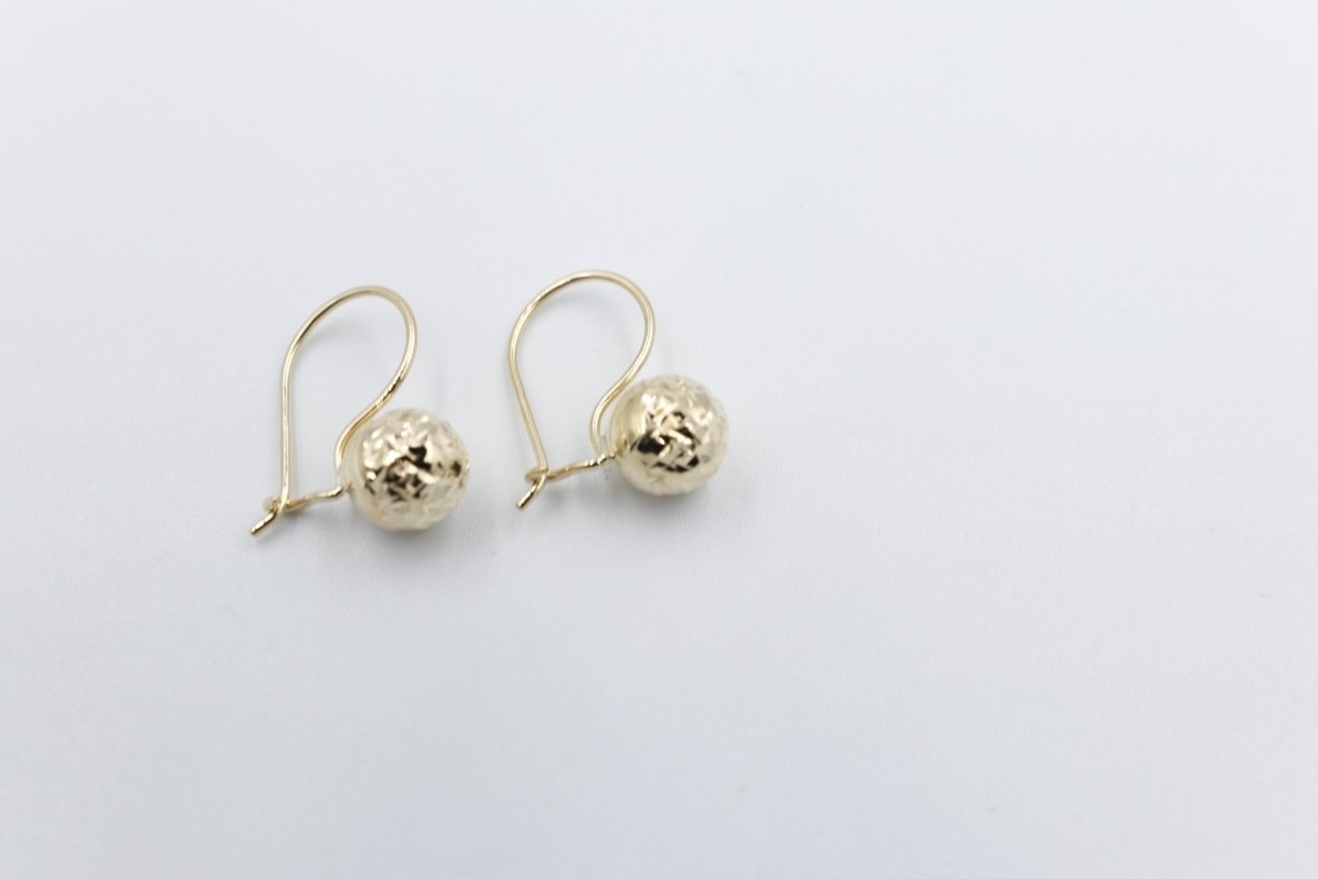 9ct Gold Euroball Earrings 8mm ball 5ER0211