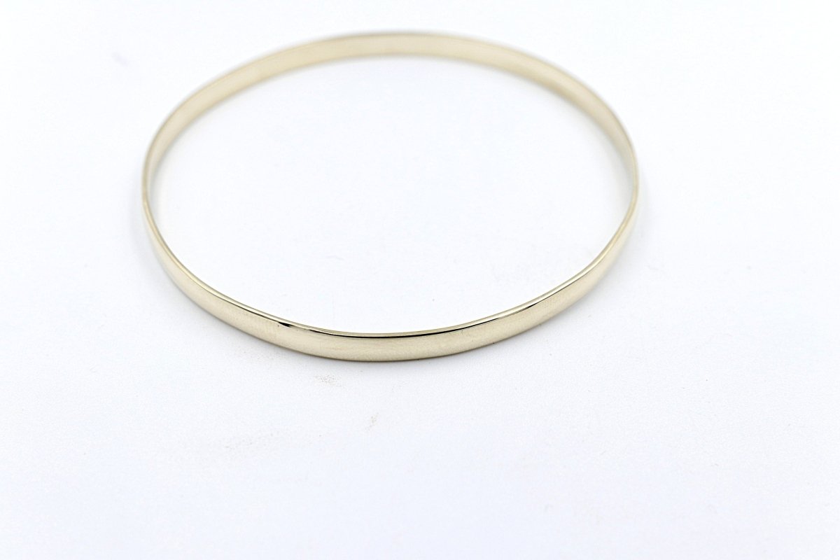 9ct Yellow Gold Solid Bangle 69mm ALX075