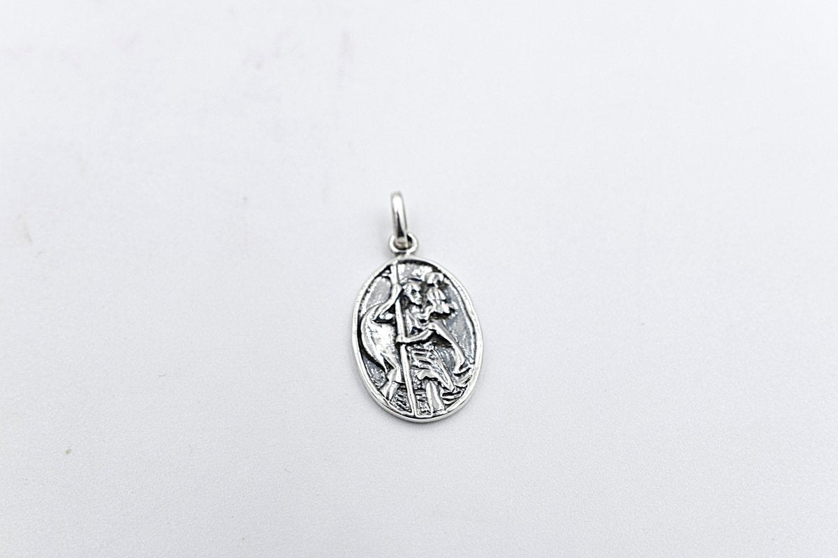 Solid Stg silver Oval Saint Christopher Pendent SD1085