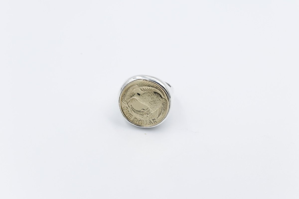 Stg Silver Heavy Dollar coin ring