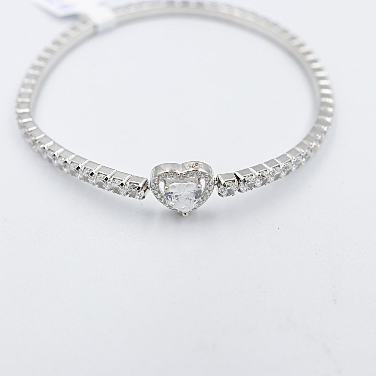 Stg Silver CZ Bracelet stretchy IRA210