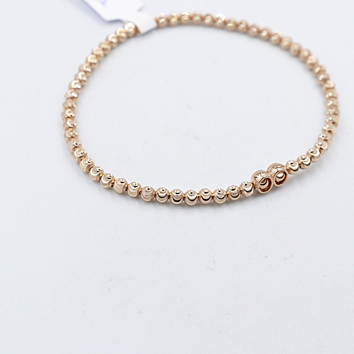 Rose Gold Plated pn Stg Silver Bracelet stretchy IRA213