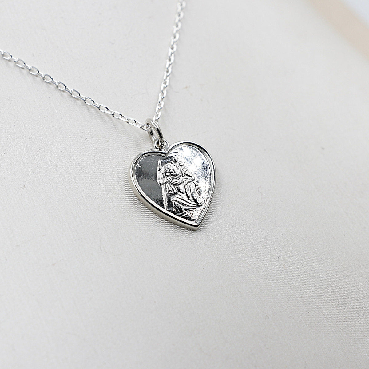 Stg silver Heart Saint Christopher Pendent SSTCH203