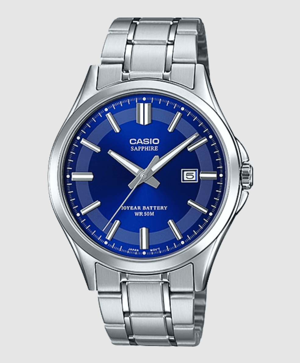 Casio Solar Power Analogue Blue/Silver Watch - MTSRS100D-2A