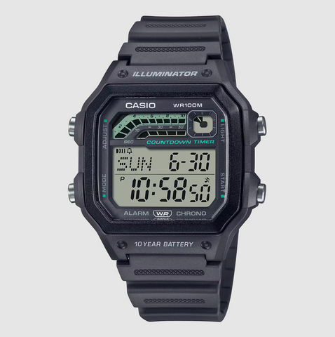 Casio Black Standard Digital Sport Watch - WS1600H-8A