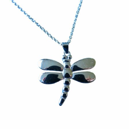 Stg SIlver Dragonfly Pendant on sterling silver chain XP110