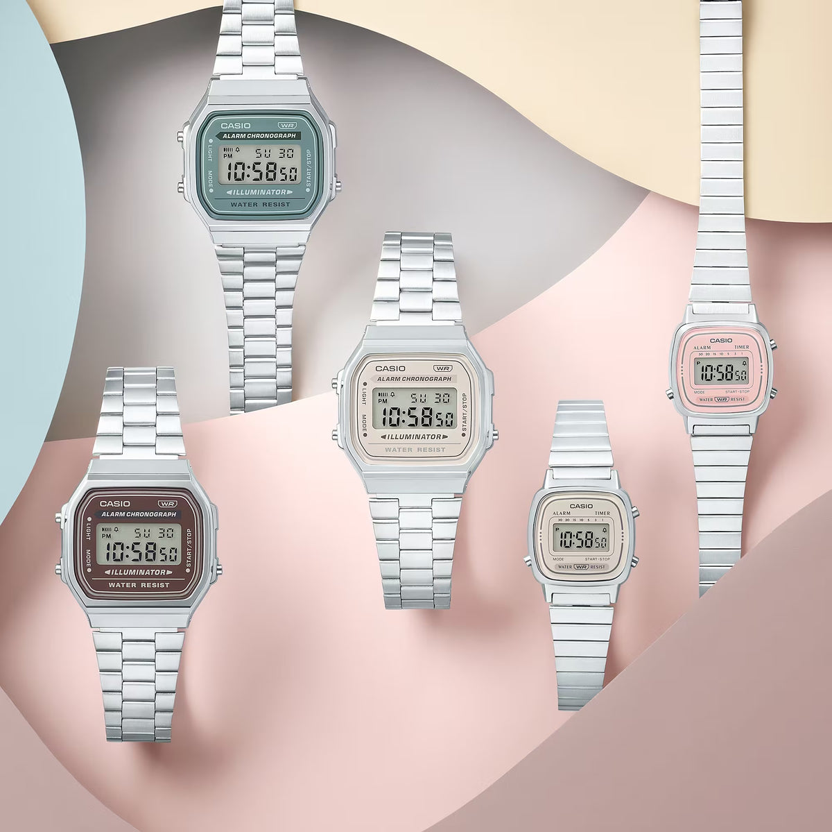 Casio Vintage Digital Silver Tone Watch A168WA-1W main image 0