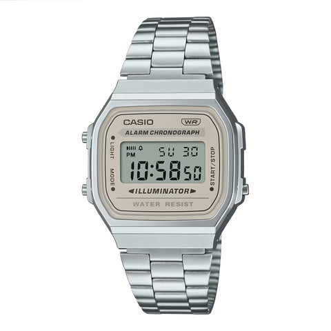 Casio Silver Vintage Digital Watch - A168WA-8A