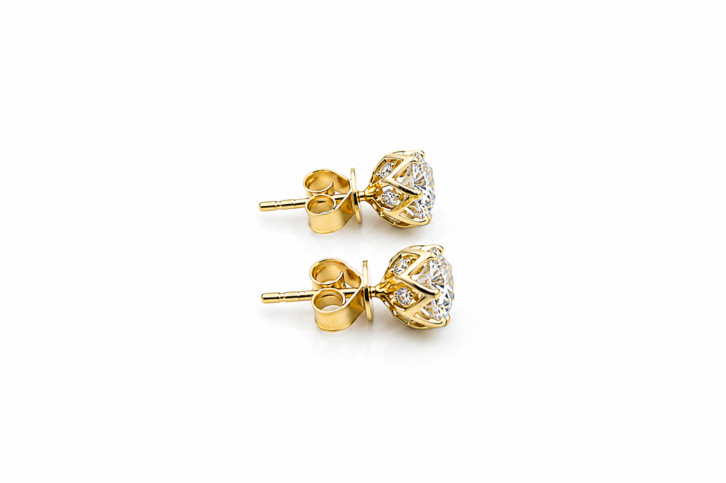 9ct Gold Set Lab Solitaire Diamond Earrings TDW 2.25ct SJAUCER4886L