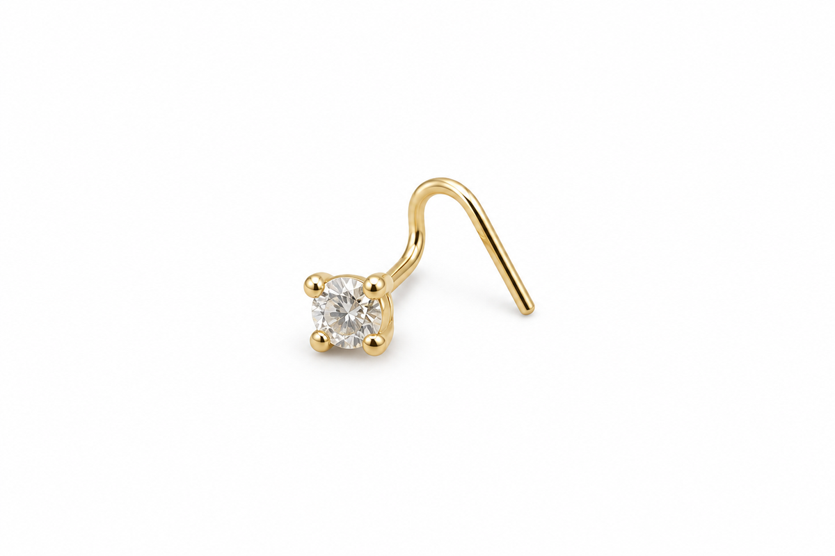 9ct Gold Lab Grown Diamond Nose Stud 0.08ct