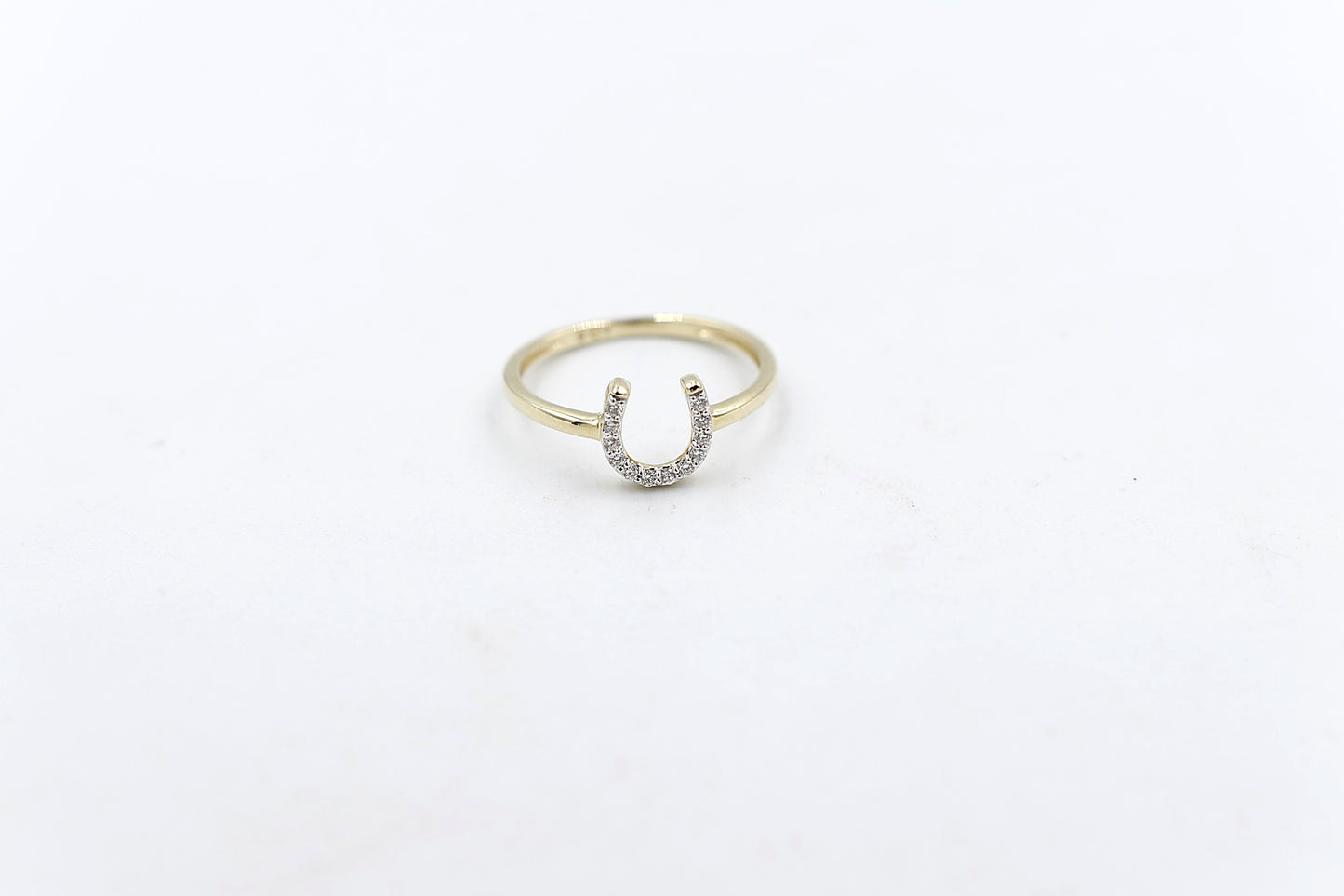 9ct Gold Horseshoe Ring with Diamonds AURG1210