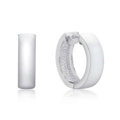 Stg Silver Wide Matt Huggies 5mm wide