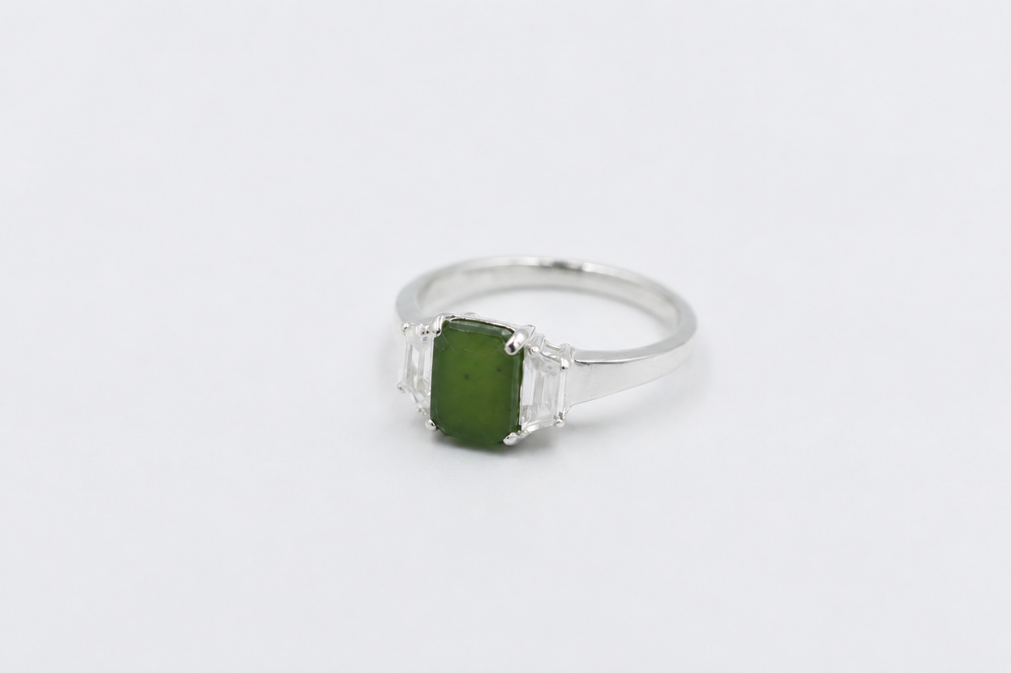 Stg Silver Greenstone set Ring ALX451