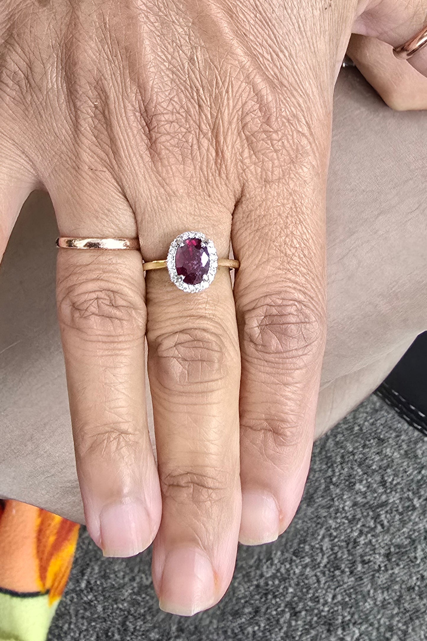 9ct Gold Genuine Ruby & Diamond ring