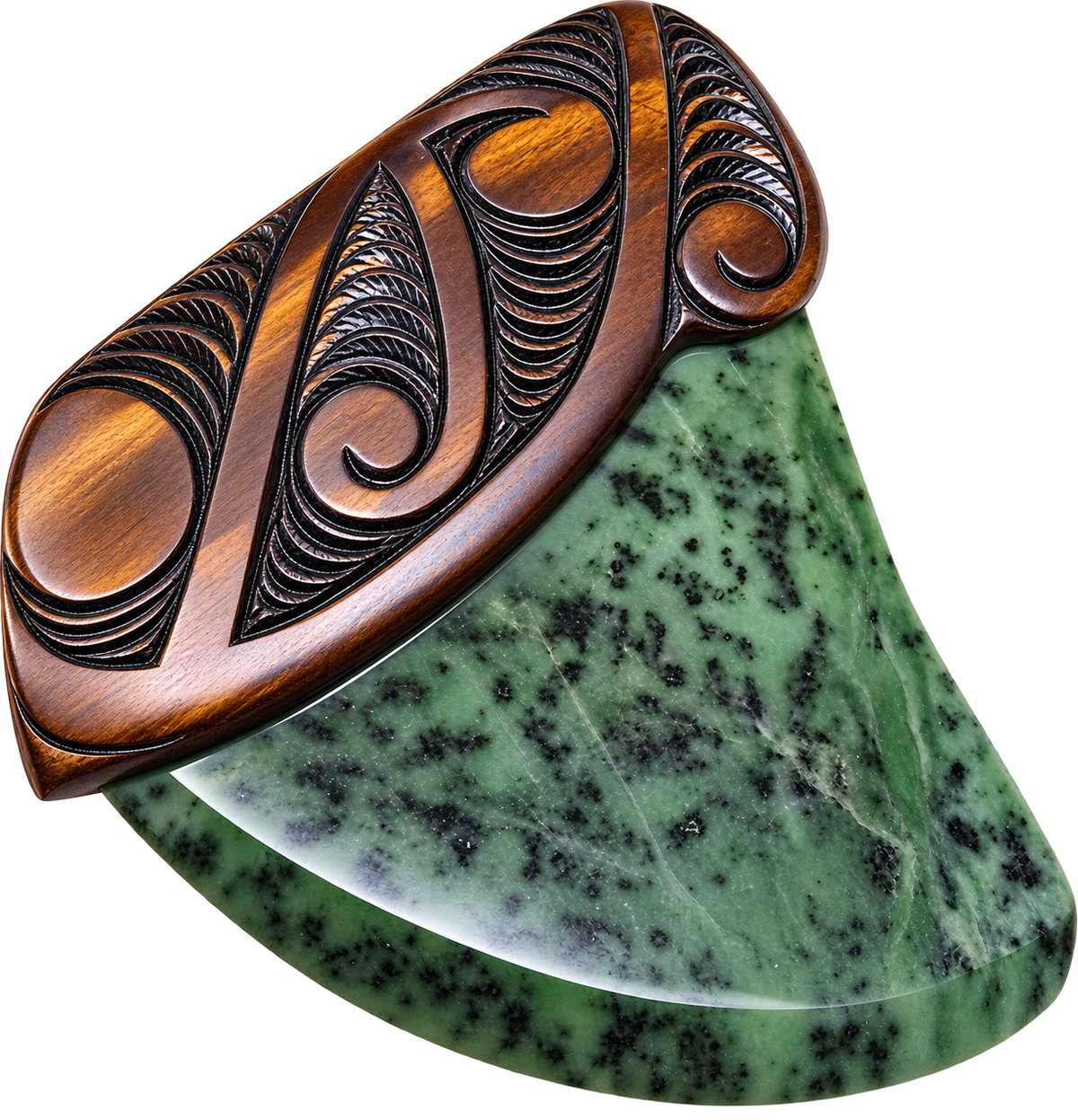 Wooden Tewha Tewha with Greenstone Blade