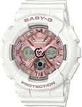 Casio | Baby-G Women's Masculine White/Pink-Gold Digit-Analog (BA-130 Series) Watch - BA-130-7A1