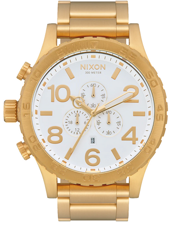 Nixon Mens Gold/White 51-30 Chrono Watch - A083 508-00