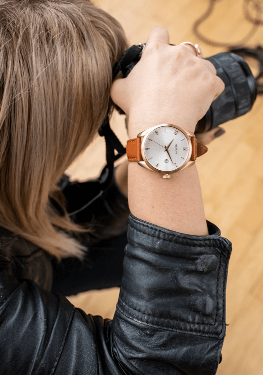 Nixon Ladies Thalia Leather Rose Gold/White Watch - A1343-1045-00