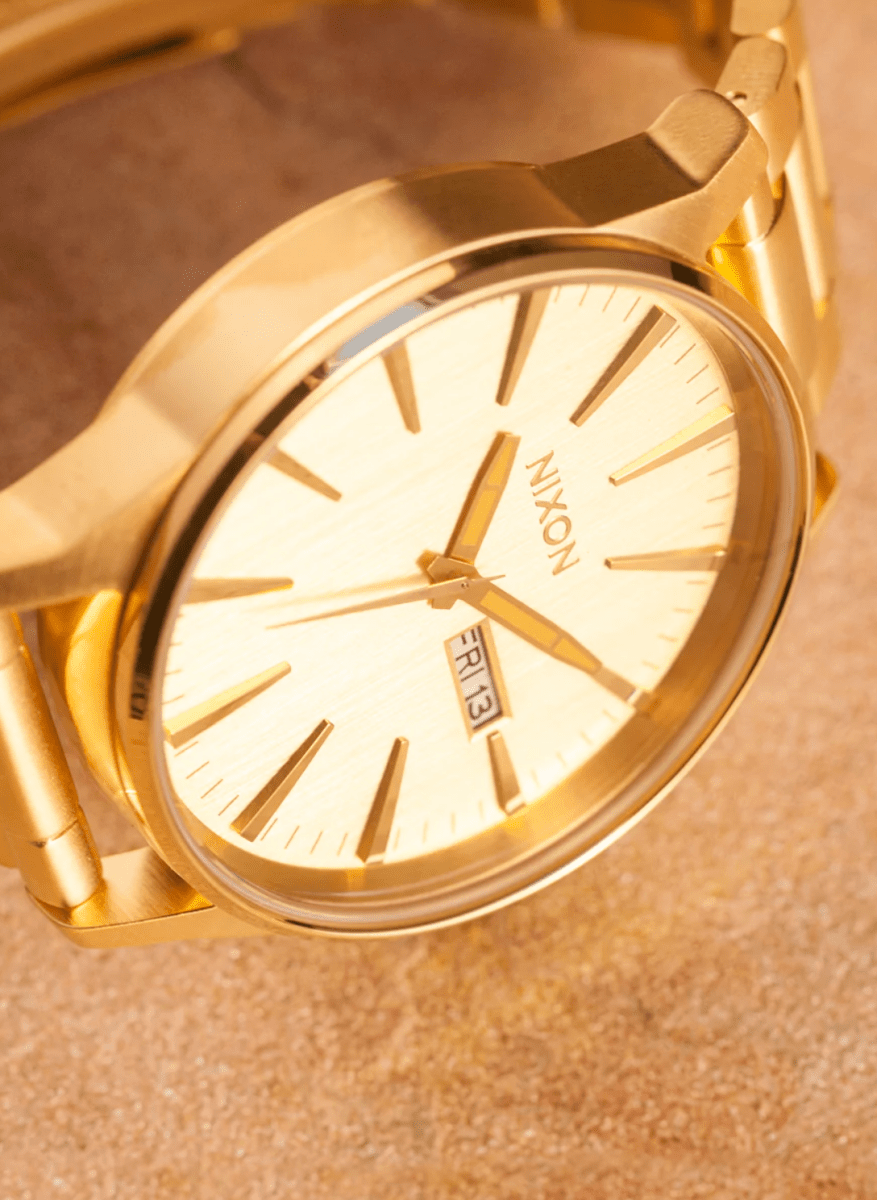 Nixon Mens Gold Sentry SS Watch - A356-502-00