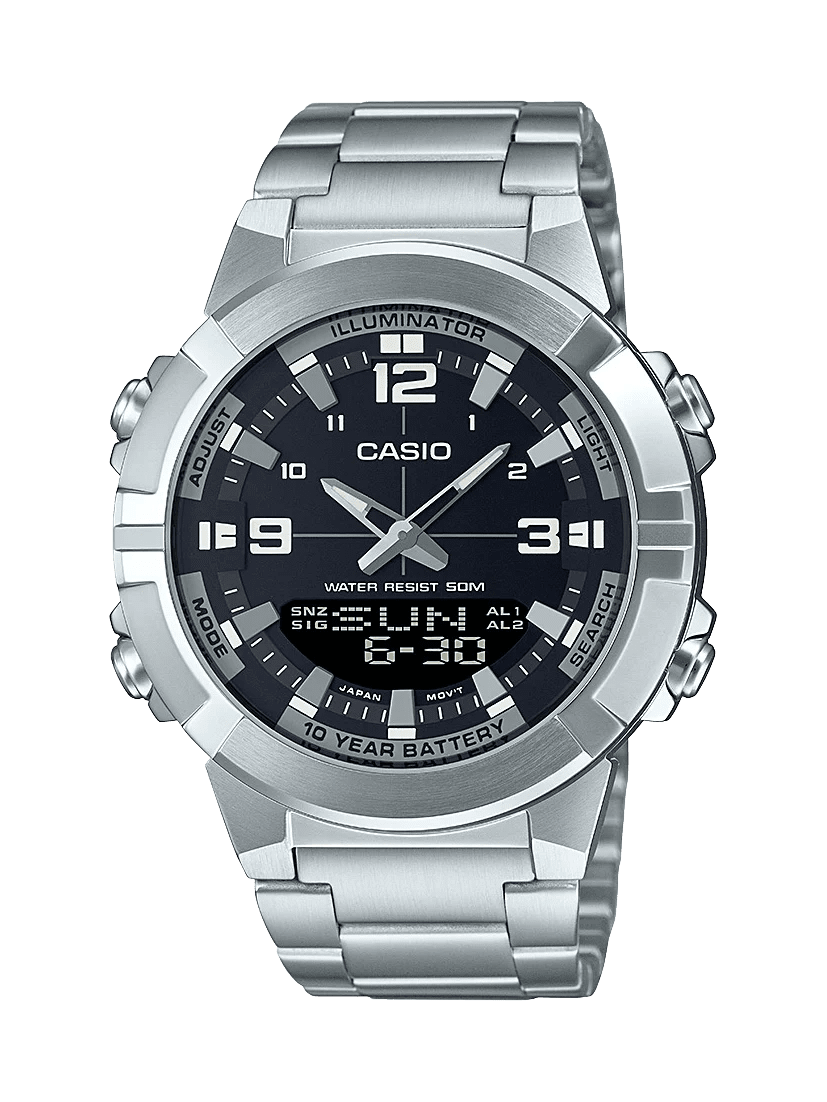 Casio Duo Gradient Black/Silver Watch - AMW870D-1A