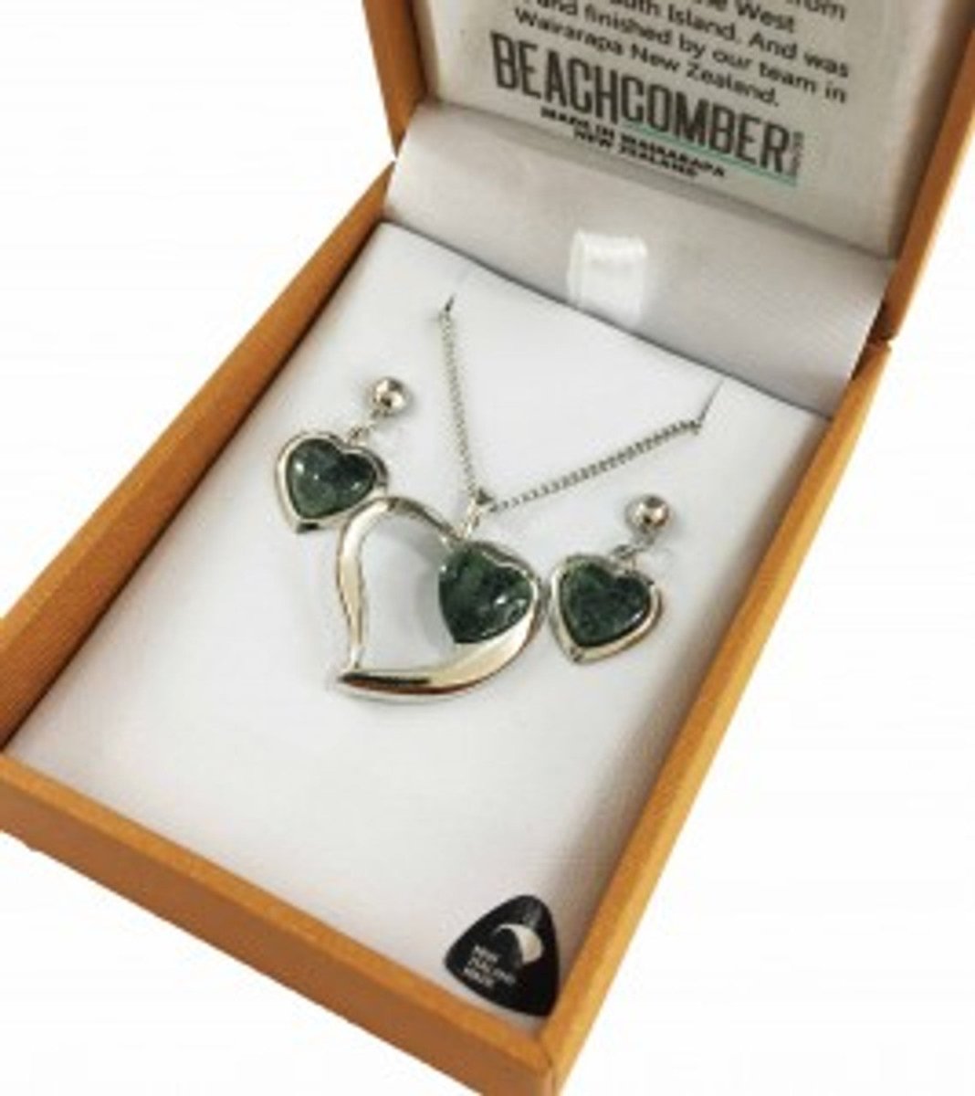 New Zealand Pounamu Set Silver Plated BBJ4288S