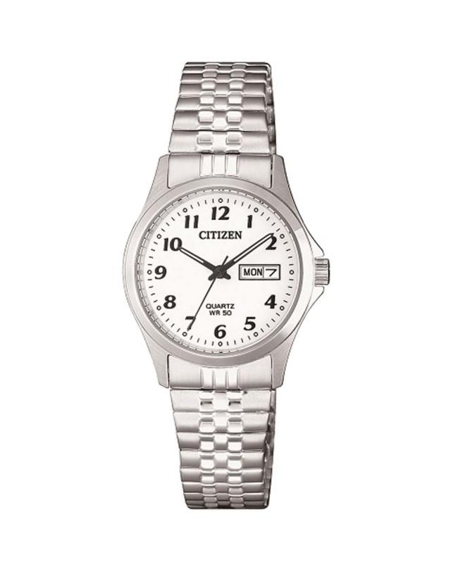 Citizen Ladies Stylish Silver/White Quartz Watch - EQ2000-96A