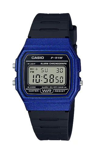 Casio Mens Blue Digital Retro (F-91WM) Watch - F-91WM-2A