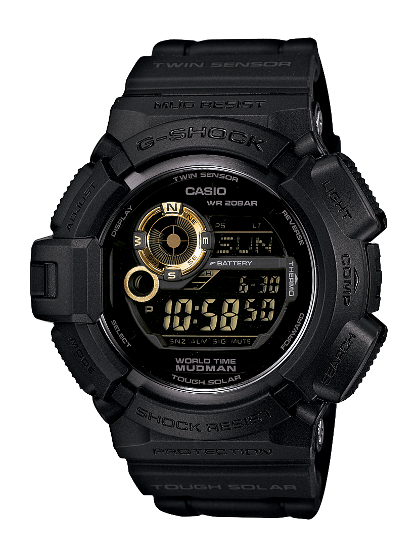 G Shock Black/Gold Mudman Digital Watch - G-9300GB-1