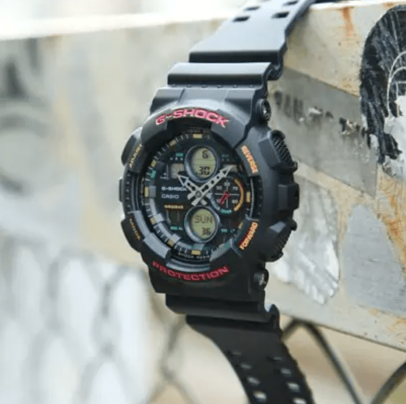 G-Shock Black/Red/Orange Analog-Digital Watch - GA-140-1A4