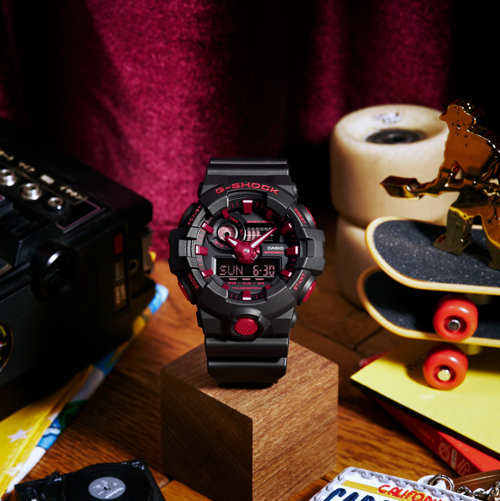 G-Shock Ignite Red/Ionic/Black Analog-Digit Watch - GA-700BNR-1A