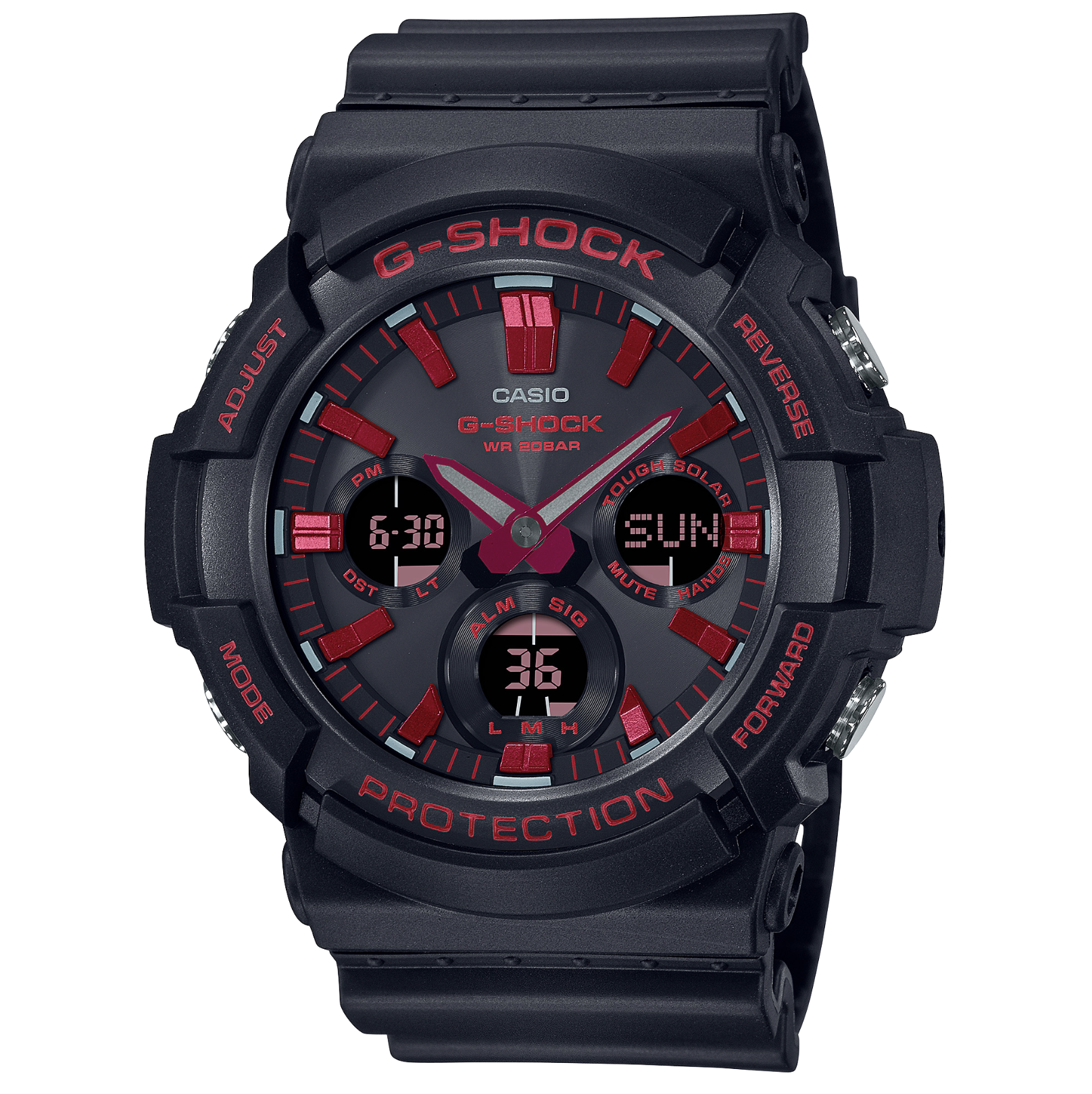 G-Shock Bluetooth Ignite Red/Ionic Black Watch - GAS100BNR-1A