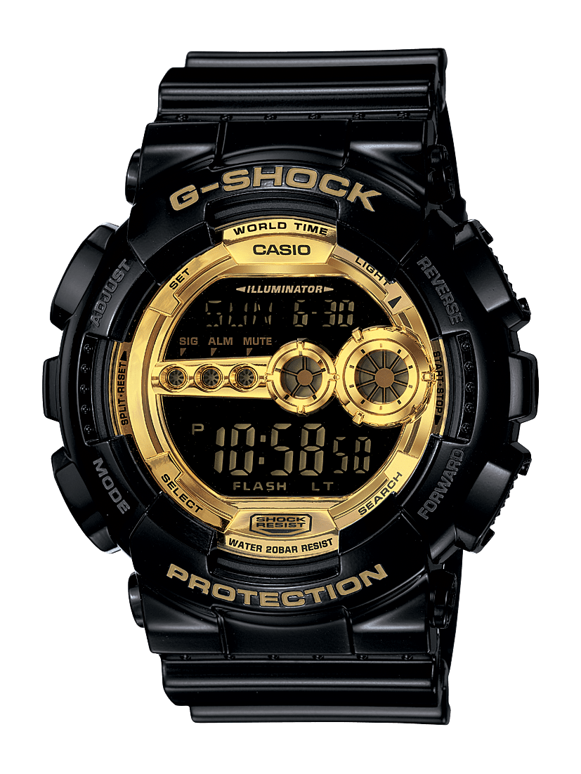 G Shock Mens Digital Gold Dial (GD-100 Series) Watch - GD-100GB-1