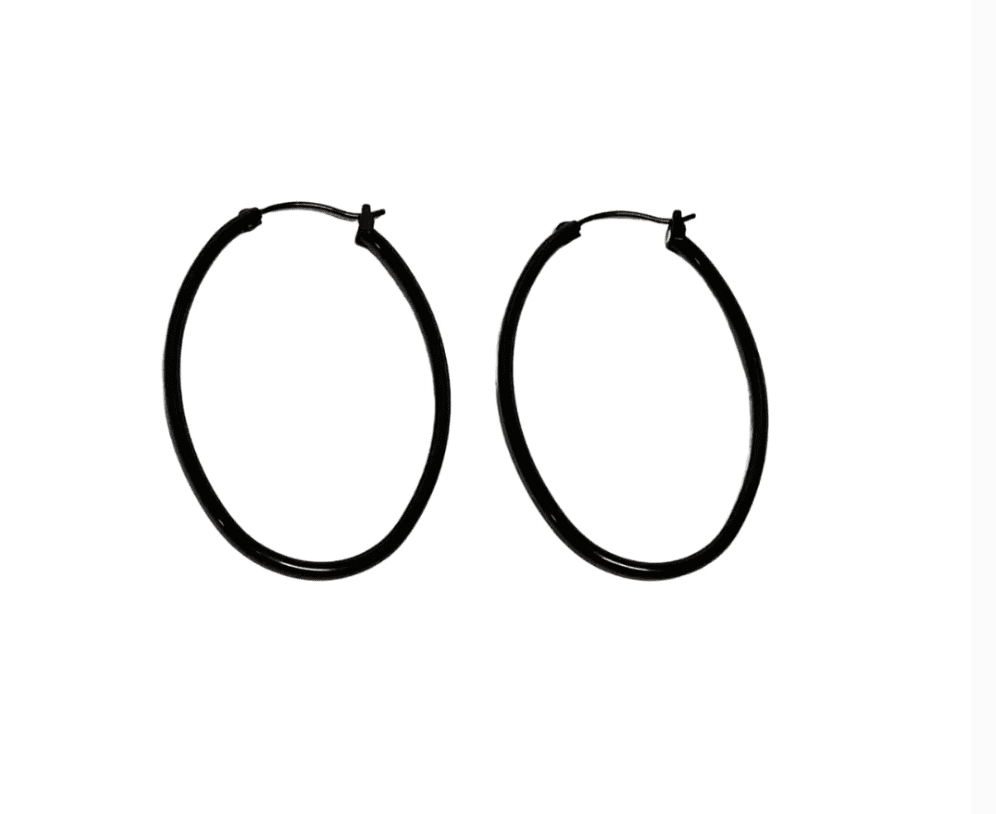 Hooplah Earring Black Oblong - HOPB-EOB