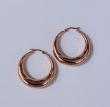 FV Hoops Rose Gold Hollow Hoops Earrings 30 mm - HOPLHR-E30