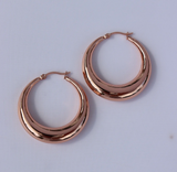 FV Hoops Rose Gold Hollow Hoops Earrings 40 mm - HOPLHR-E40