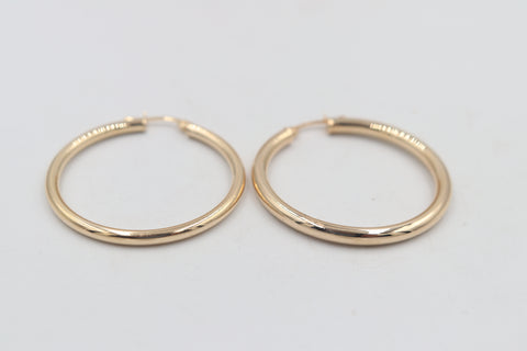 9ct Gold 30mm Hoop Earrings GE029