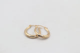 9ct Gold Flat Oval Hoops GE036