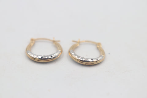 9ct Gold Diamond Cut textured Earring GE043