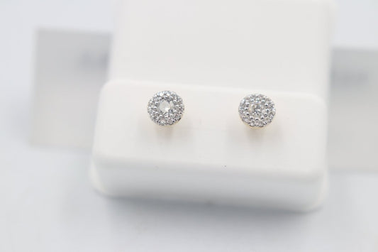 10ct Gold Diamond Cluster Earrings 0.25ct